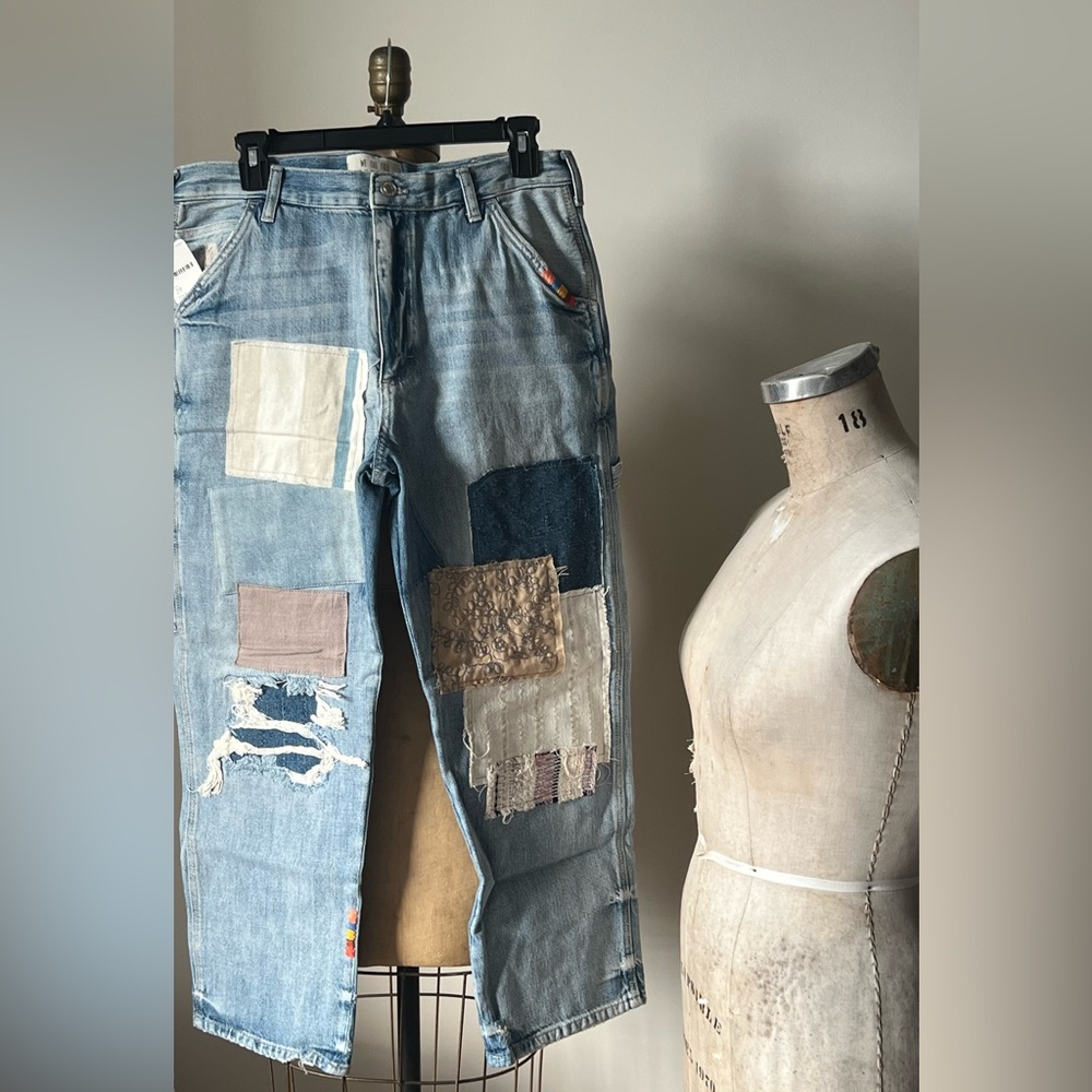 Free People Patches Carpenter Jeans